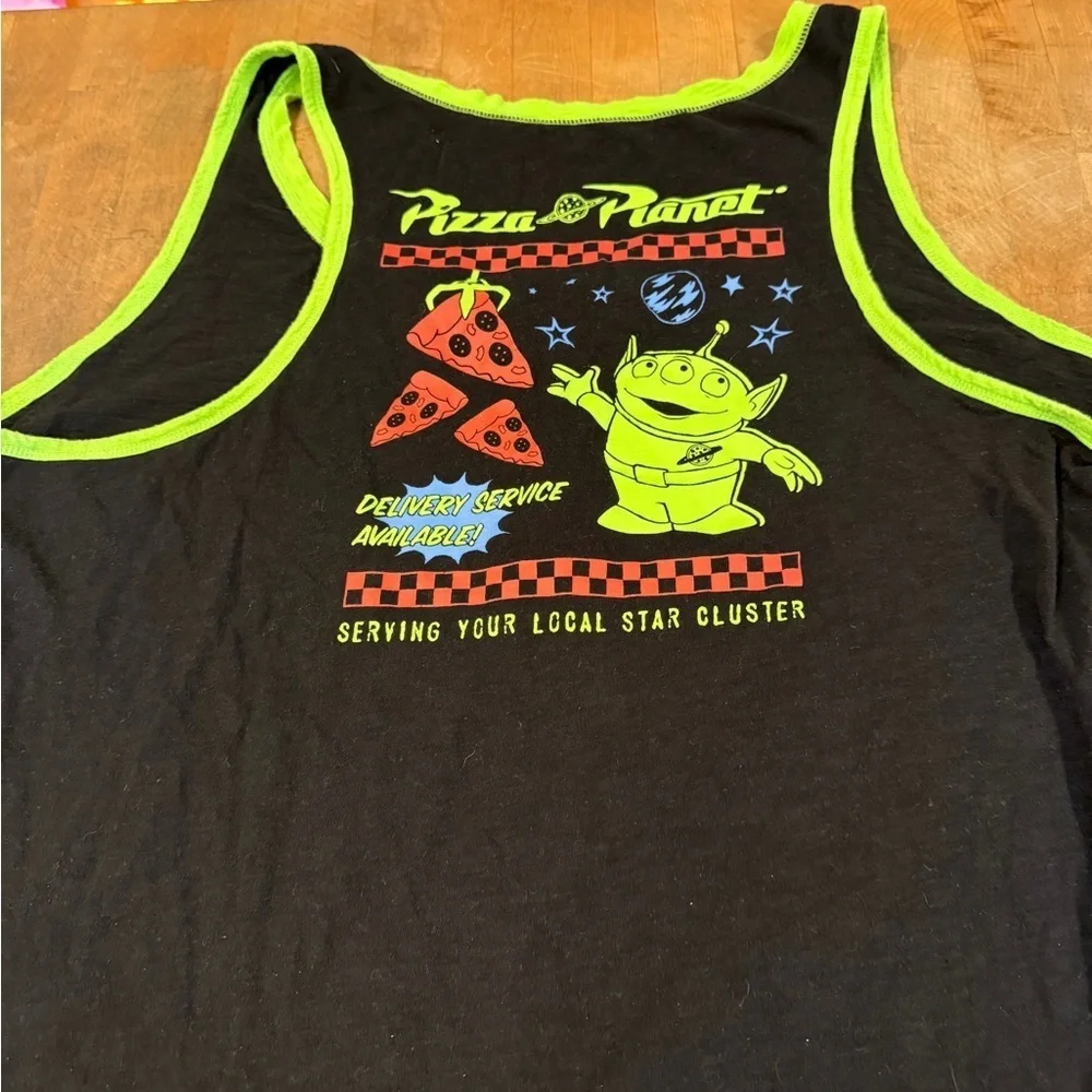 Disney Pixar Toy Story Black and Green Alien Pajama Set Shorts &Tank Top Sz 2X - Picture 7 of 16